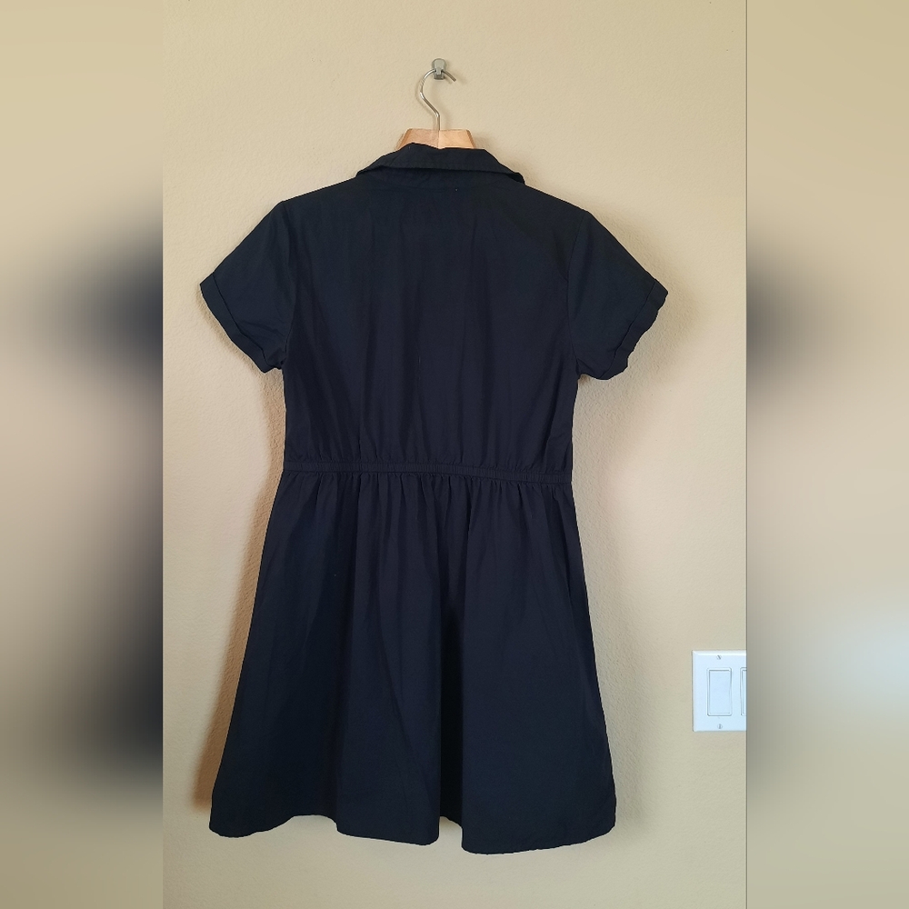 Derek Heart Black Button Up Cotton Dress Minimalist Capsule Timeless - Picture 2 of 7